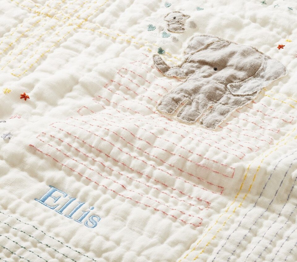 Ellis Elephant Baby Bedspread Pottery Barn Kids UK